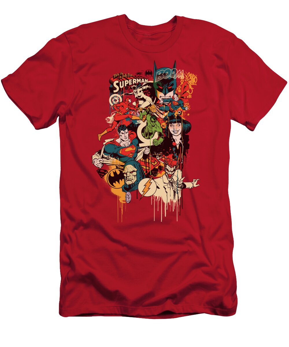 Detective Comics T-Shirt featuring the digital art Dc - Dripping Characters by Brand A