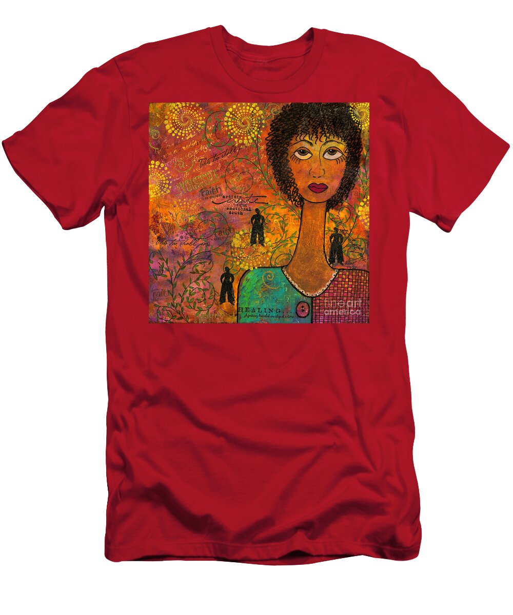 Acrylic T-Shirt featuring the mixed media Emotional Truth by Angela L Walker