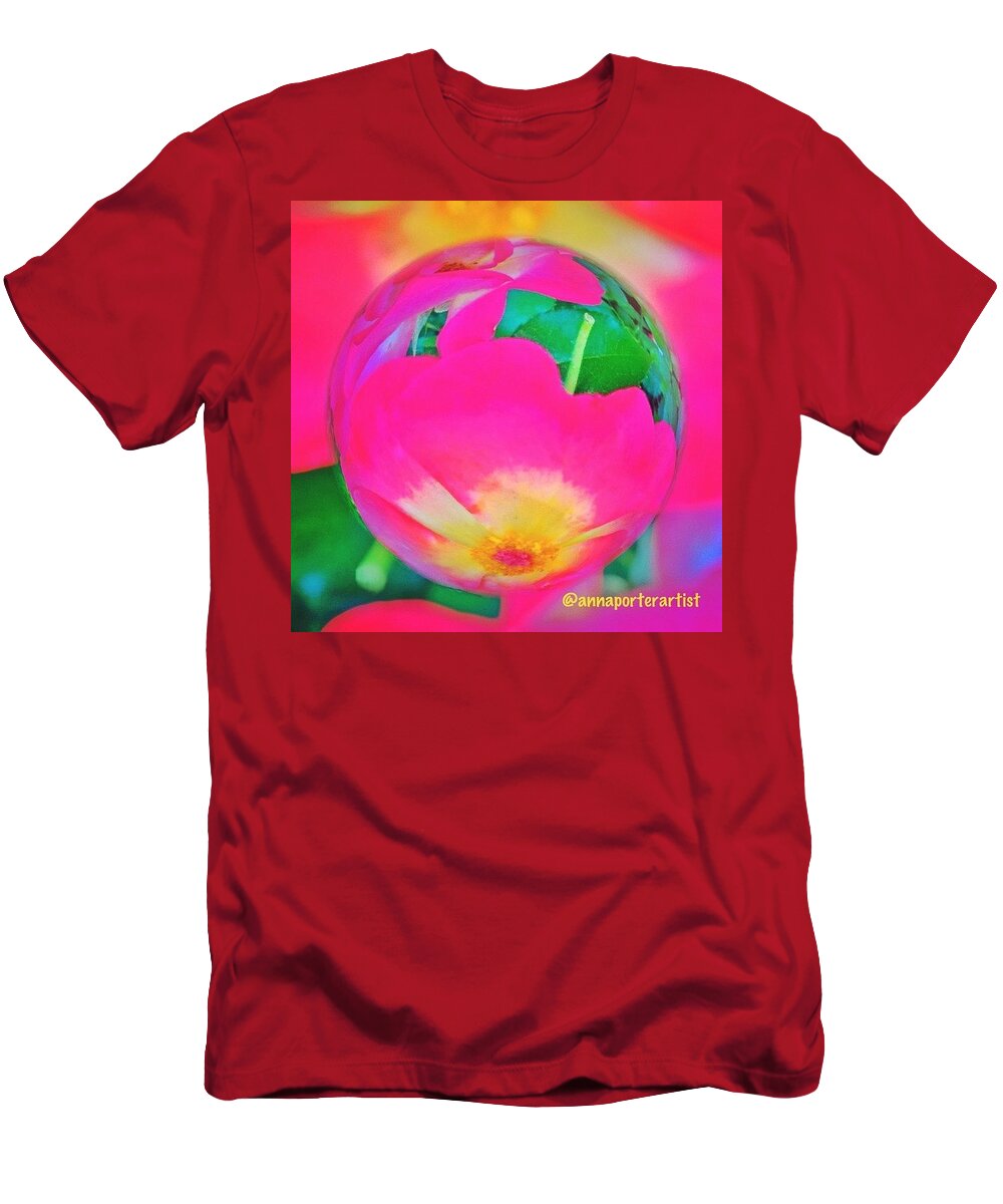 Floralstyles_gf T-Shirt featuring the photograph Encapsulated Beauty. A #marblecam #rose by Anna Porter