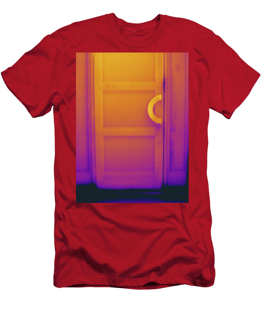 Thermography T-Shirt featuring the photograph Exterior Door, Thermogram by Science Stock Photography