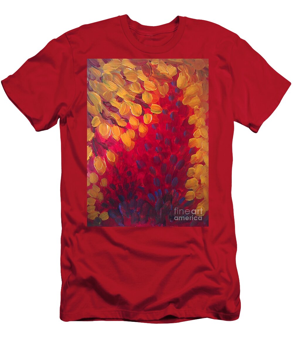 Abstract T-Shirt featuring the painting Fall Flurry by Holly Carmichael