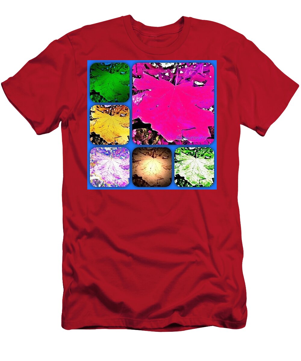 Art T-Shirt featuring the photograph Fall Leaves Collage Brighter by Anna Porter