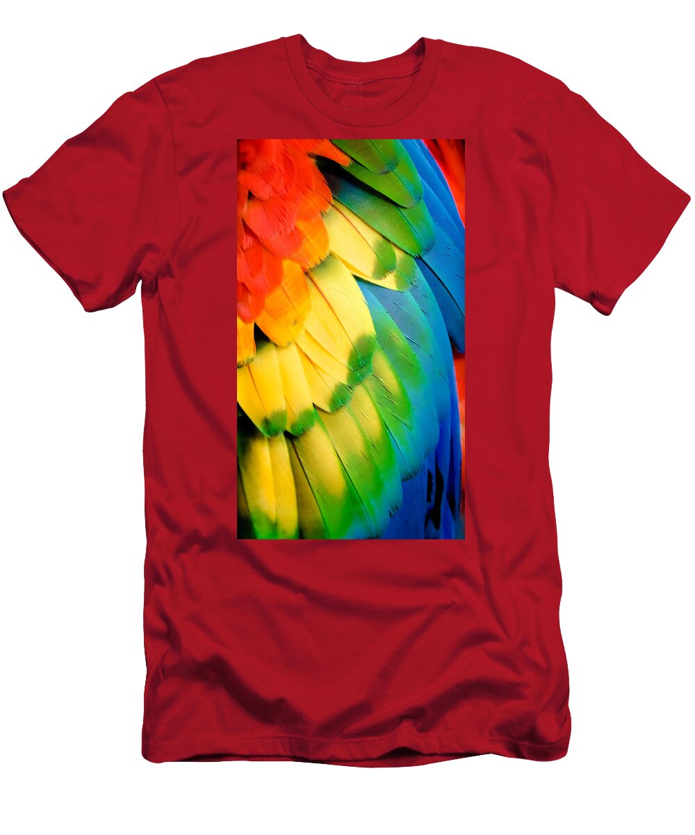 Feathers T-Shirt featuring the photograph Feather Rainbow by Karen Wiles