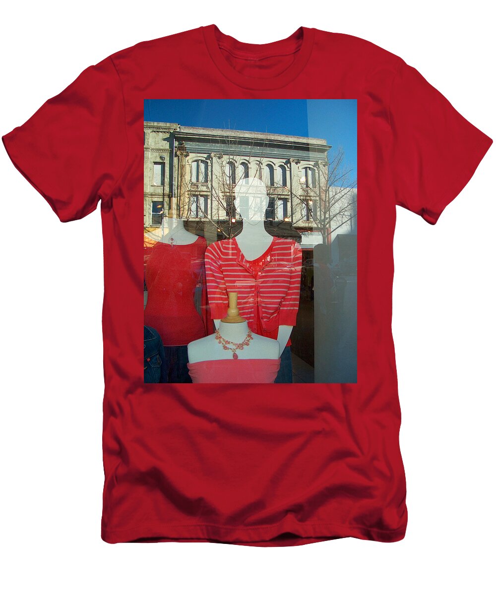 Figure T-Shirt featuring the photograph Figure in Window by Jan Marvin by Jan Marvin