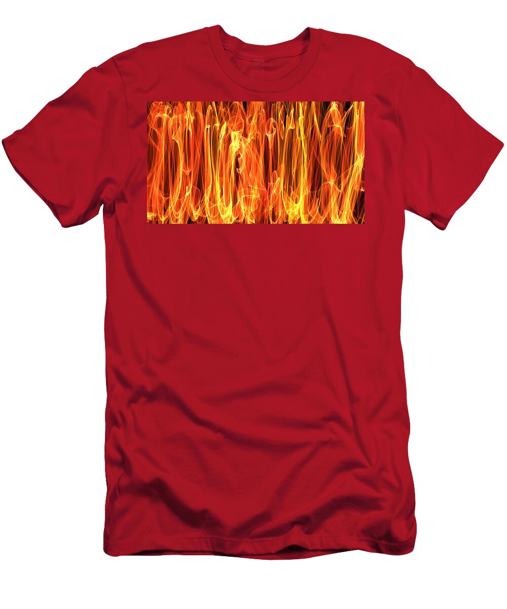 Orange T-Shirt featuring the painting Fire in the Furnace by Bruce Nutting
