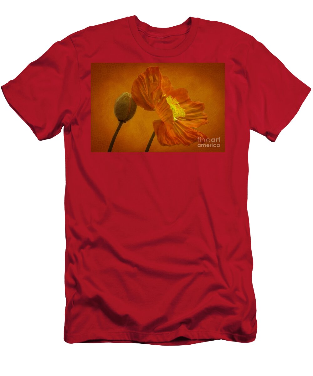 Orange T-Shirt featuring the photograph Flaming Beauty by Heiko Koehrer-Wagner