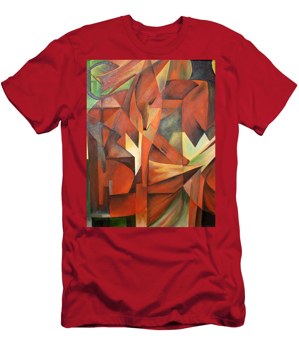 Abstract T-Shirt featuring the painting Foxes by Taiche Acrylic Art