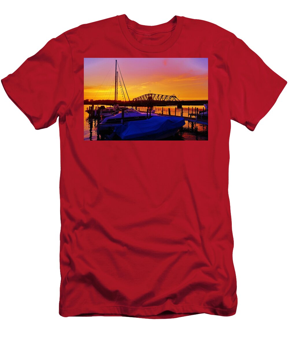 Bridge T-Shirt featuring the photograph Free Bridge and The Boat Club by Daniel Thompson