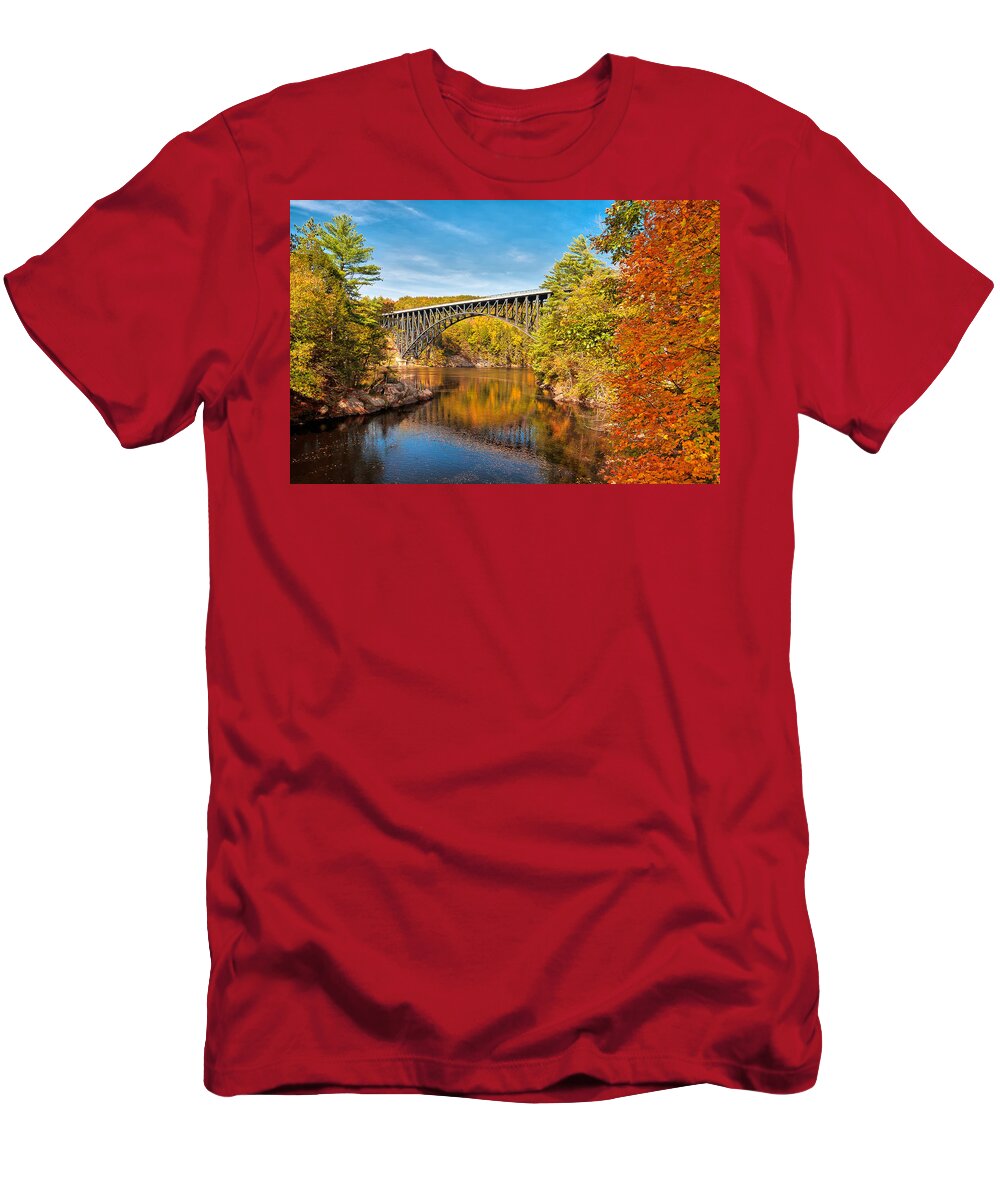 Autumn T-Shirt featuring the photograph French King Bridge in Autumn by Mitchell R Grosky