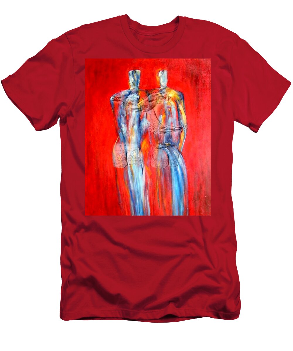Friends T-Shirt featuring the painting Friends by Troy Caperton