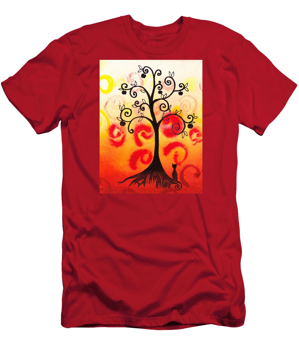 Tree T-Shirt featuring the painting Fun Tree Of Life Impression IV by Irina Sztukowski