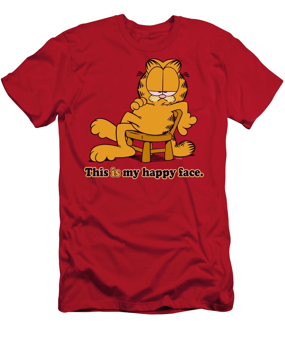 Garfield T-Shirt featuring the digital art Garfield - Happy Face by Brand A