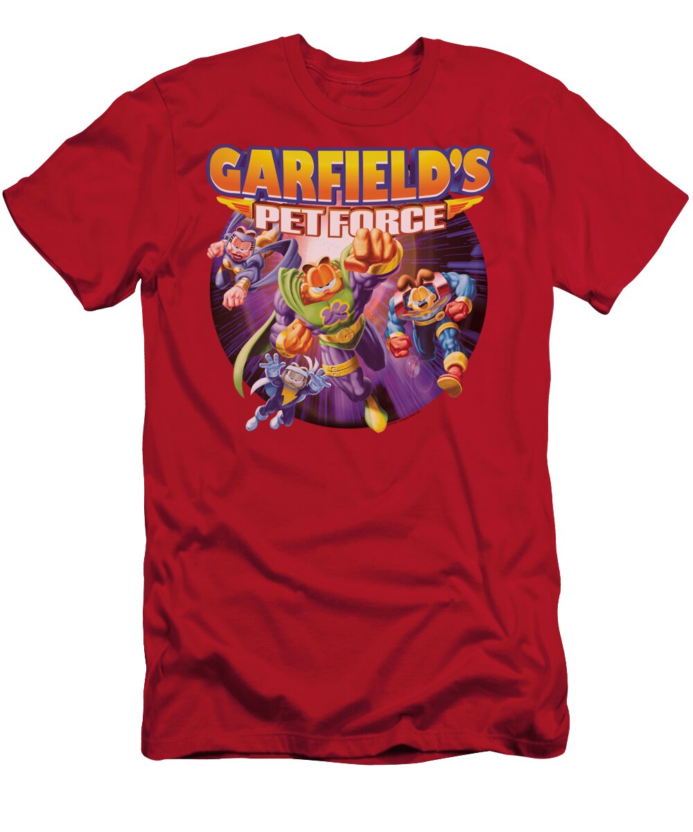 Garfield T-Shirt featuring the digital art Garfield - Pet Force Four by Brand A