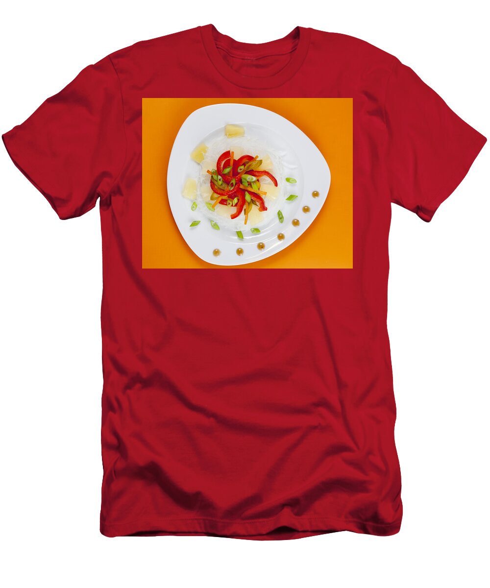 Food T-Shirt featuring the photograph Glass noodles with vegetables by Alexey Stiop