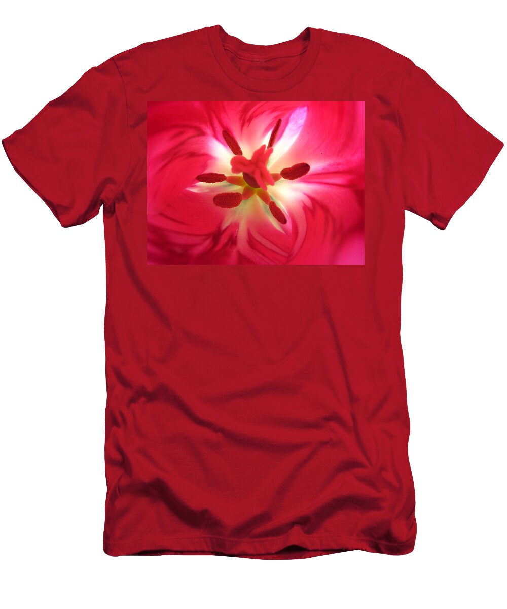 Pink T-Shirt featuring the photograph God's Floral Canvas 2 by Jennifer E Doll