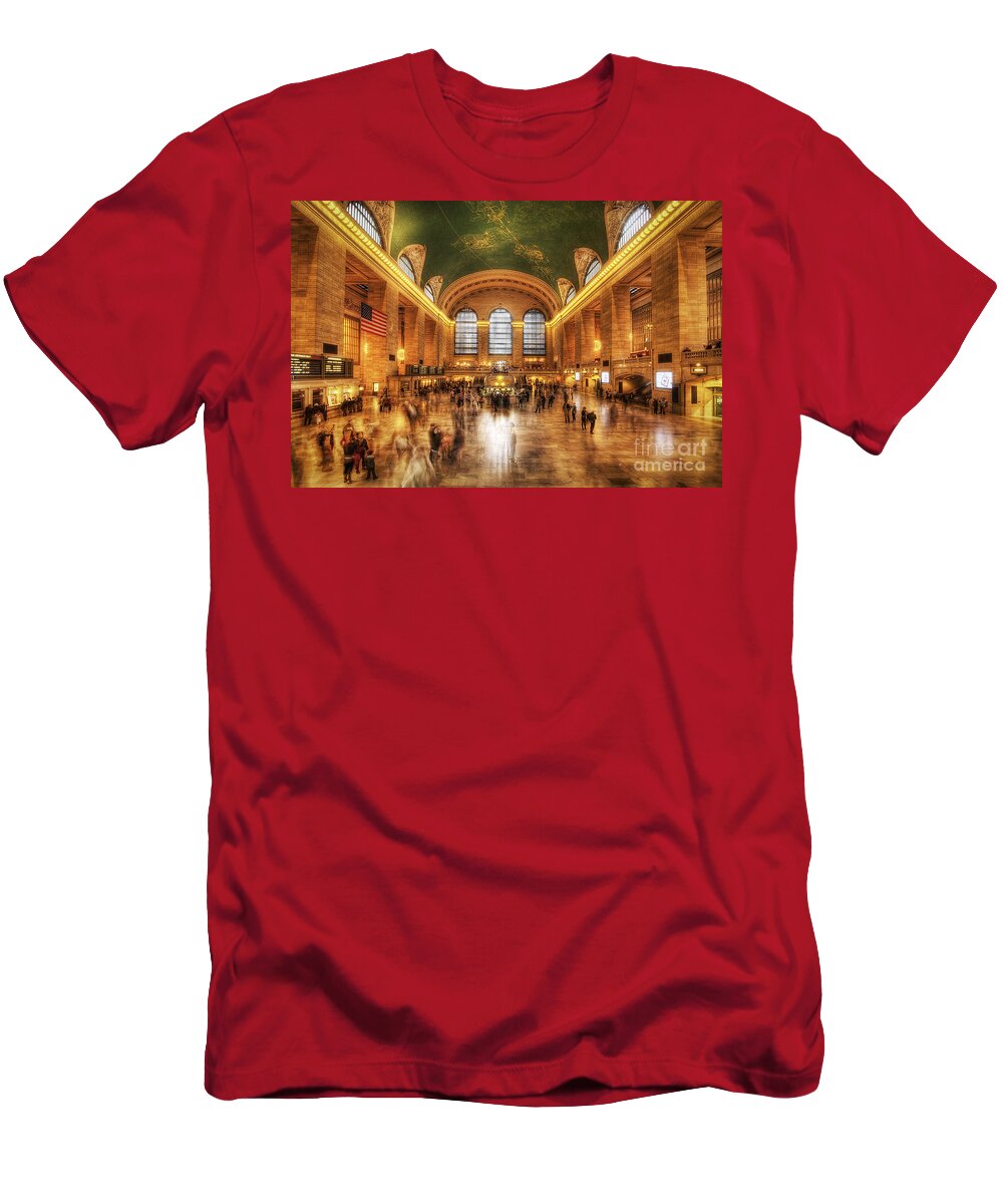 Art T-Shirt featuring the photograph Golden Grand Central by Yhun Suarez