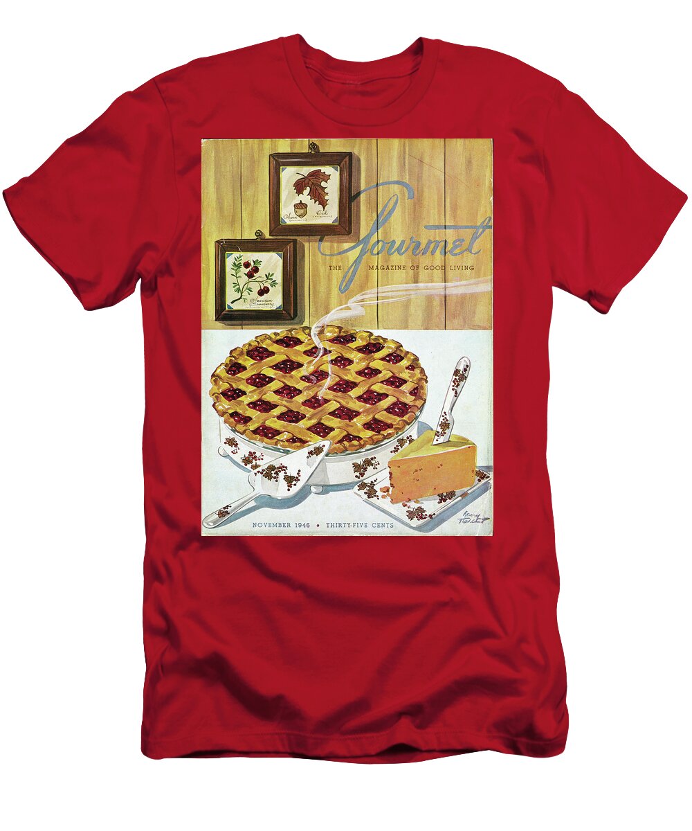 Food T-Shirt featuring the photograph Gourmet Cover Of Cranberry Pie by Henry Stahlhut