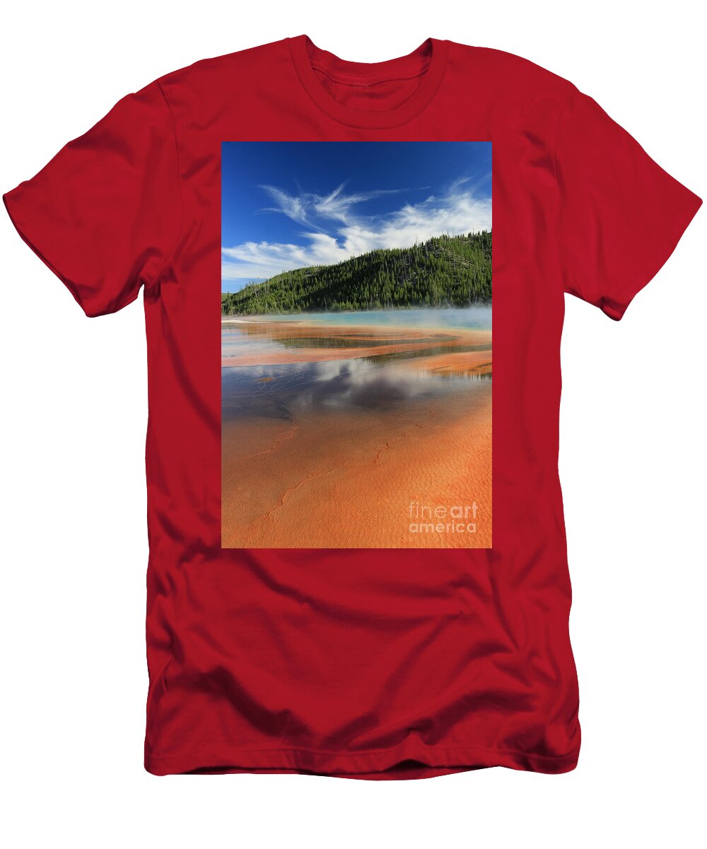 Yellowstone National Park T-Shirt featuring the photograph Grand Prismatic Spring by Lisa Billingsley