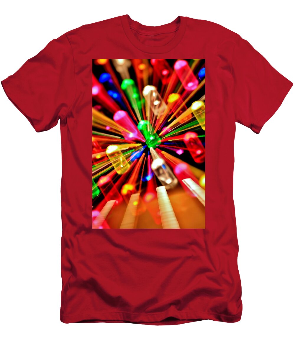 Lite Brite T-Shirt featuring the photograph Green Flux by Benjamin Yeager