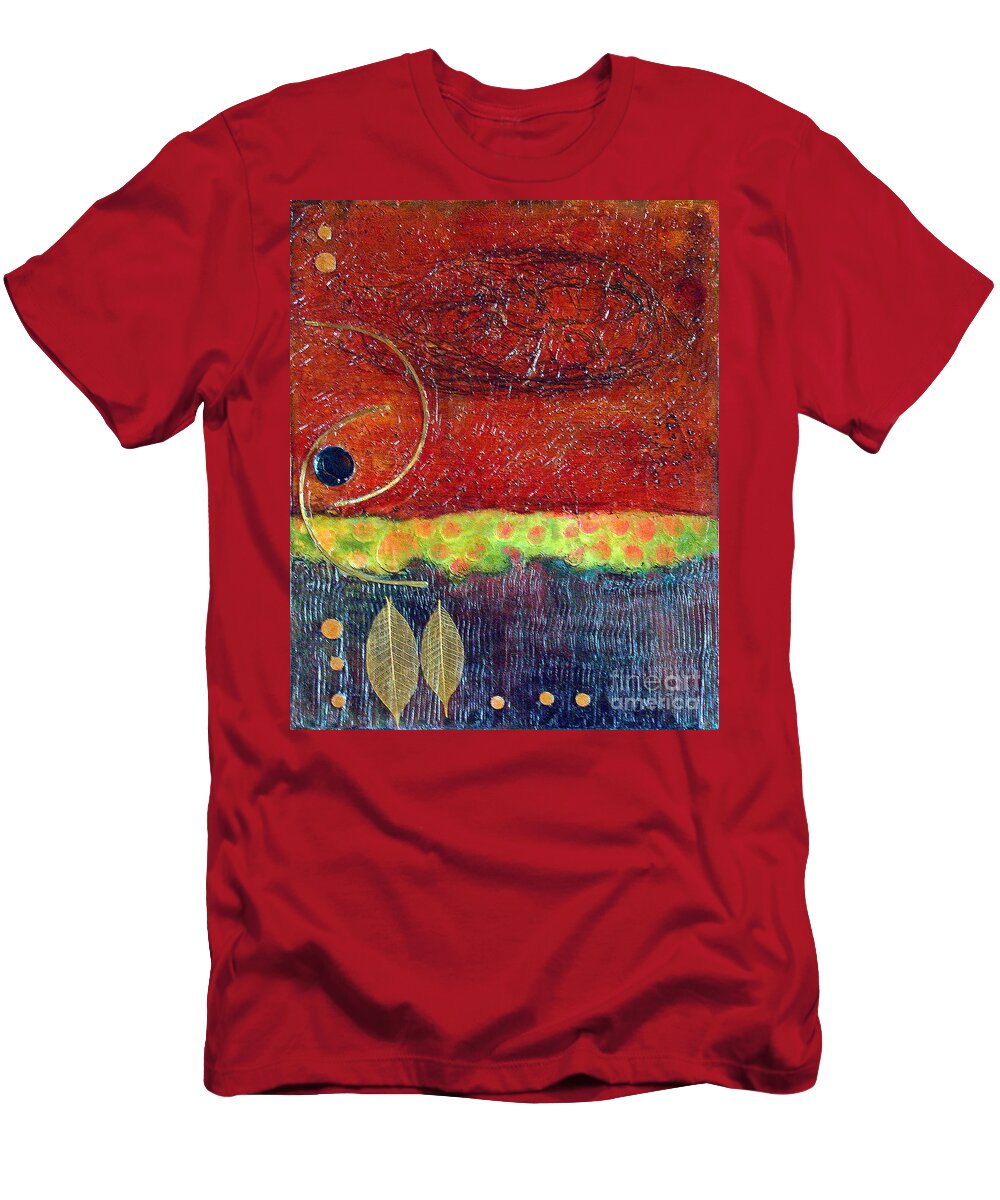 Earth Tones T-Shirt featuring the painting Grounded by Phyllis Howard