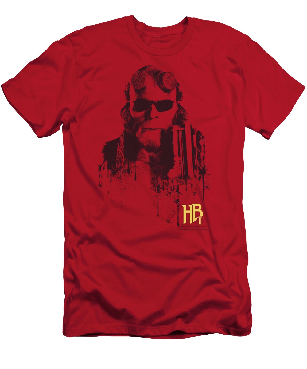 Hellboy Ii T-Shirt featuring the digital art Hellboy II - Splatter Gun by Brand A