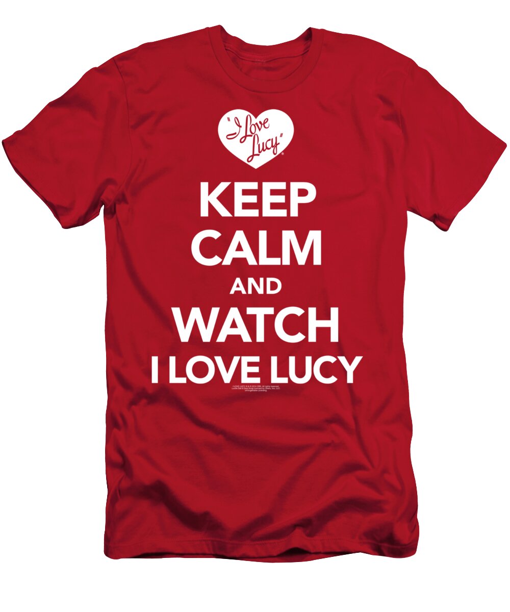  T-Shirt featuring the digital art I Love Lucy - Keep Calm And Watch by Brand A