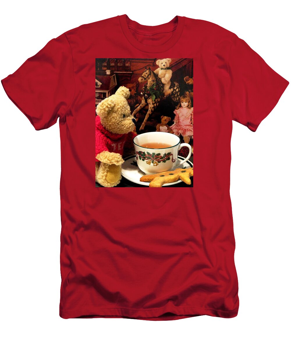 Teddy Bears T-Shirt featuring the photograph Is This For Santa by Angela Davies