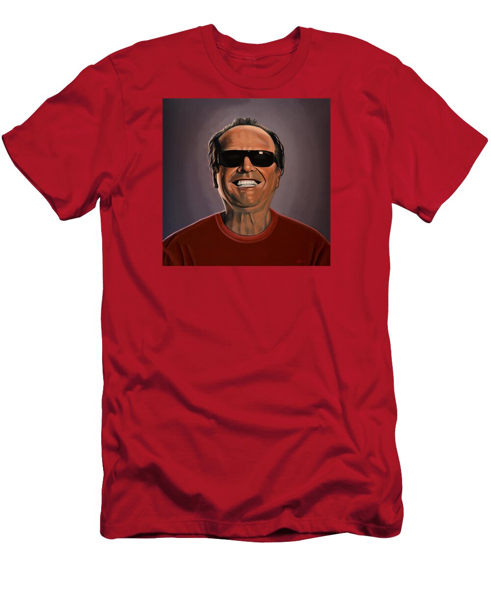 Jack Nicholson T-Shirt featuring the painting Jack Nicholson 2 by Paul Meijering