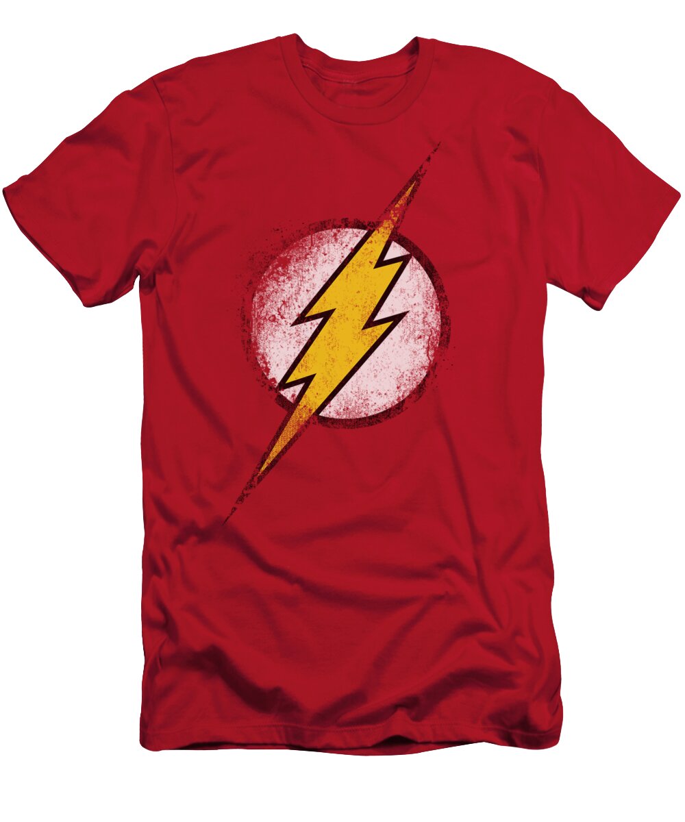 Justice League Of America T-Shirt featuring the digital art Jla - Destroyed Flash Logo by Brand A