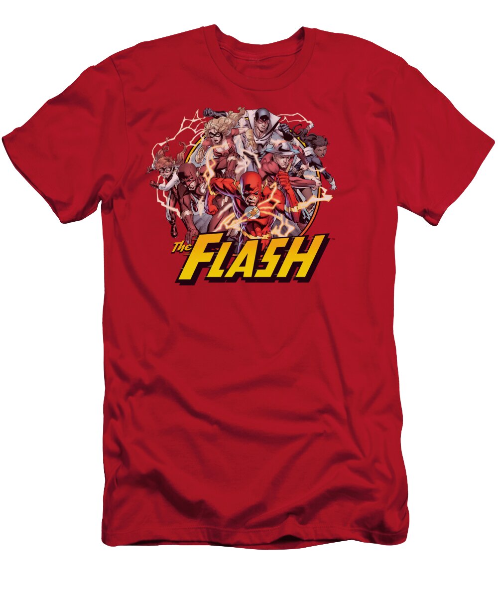 Justice League Of America T-Shirt featuring the digital art Jla - Flash Family by Brand A