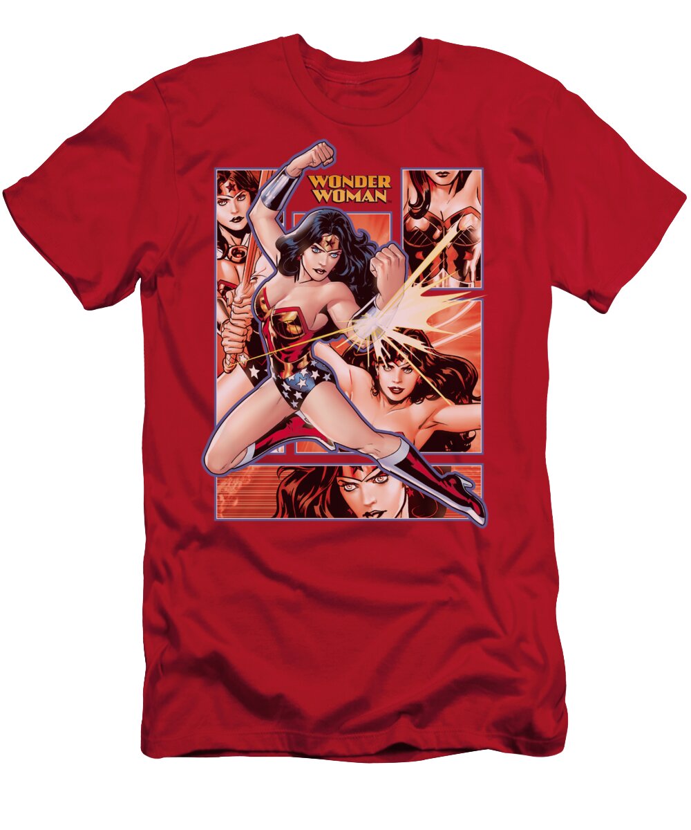 Justice League Of America T-Shirt featuring the digital art Jla - Wonder Woman Panels by Brand A