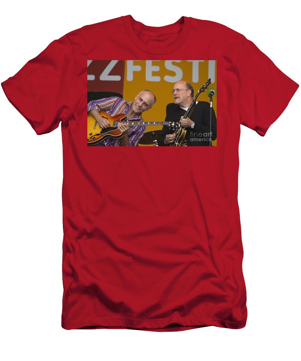 North America T-Shirt featuring the photograph John Scofield and Larry Carlton by Craig Lovell