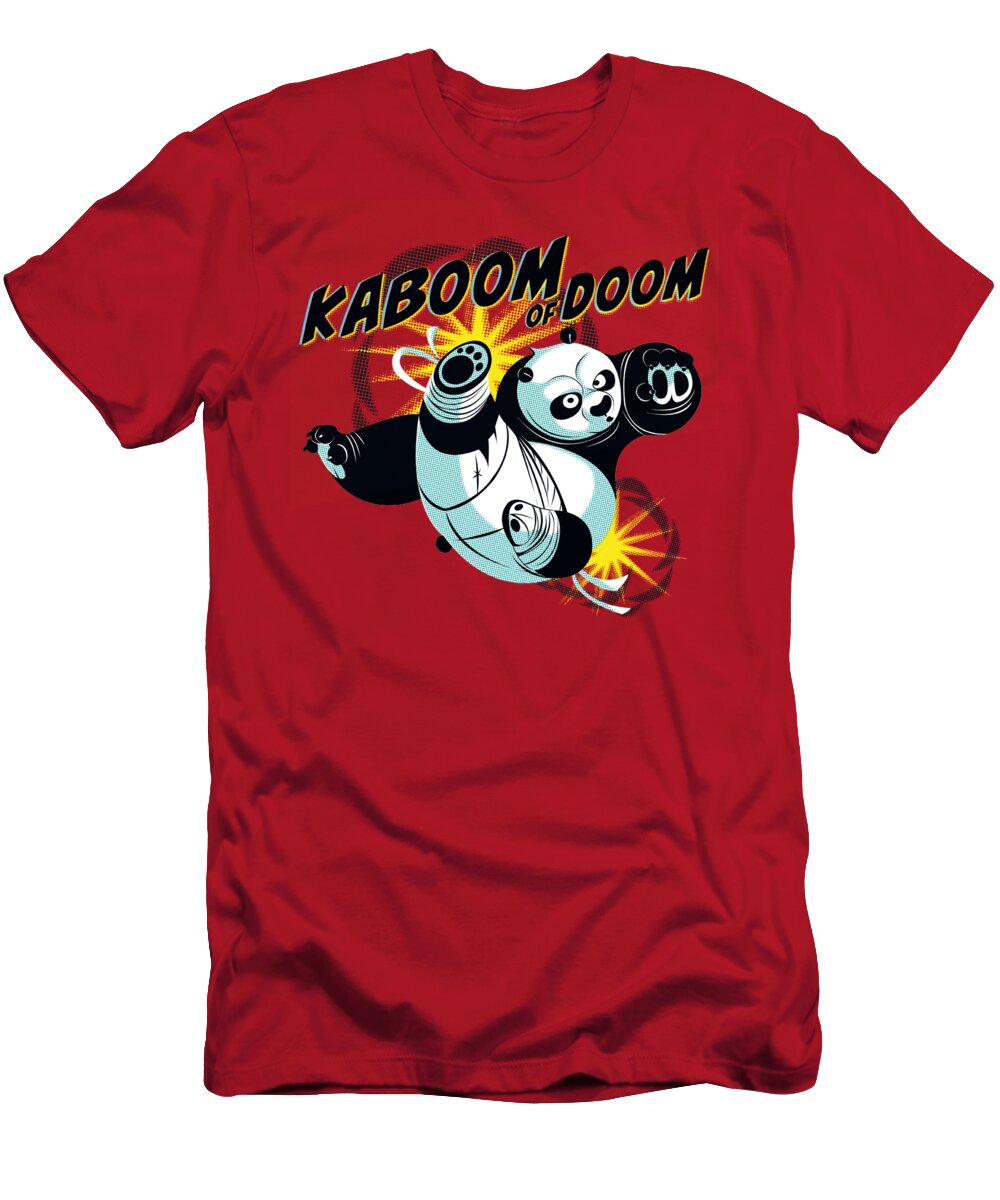  T-Shirt featuring the digital art Kung Fu Panda - Kaboom Of Doom by Brand A
