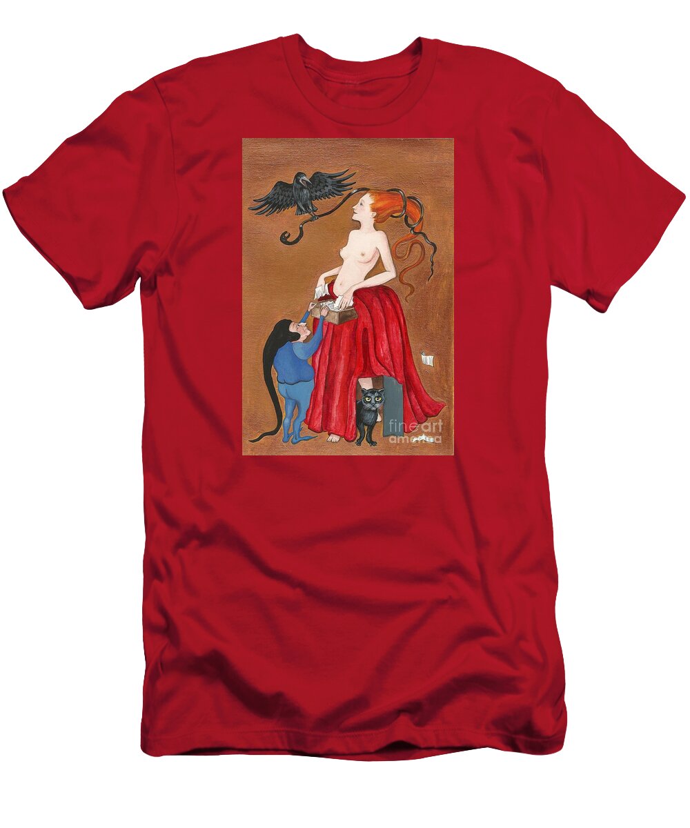 Ryta T-Shirt featuring the painting Liberation From The Past by Margaryta Yermolayeva