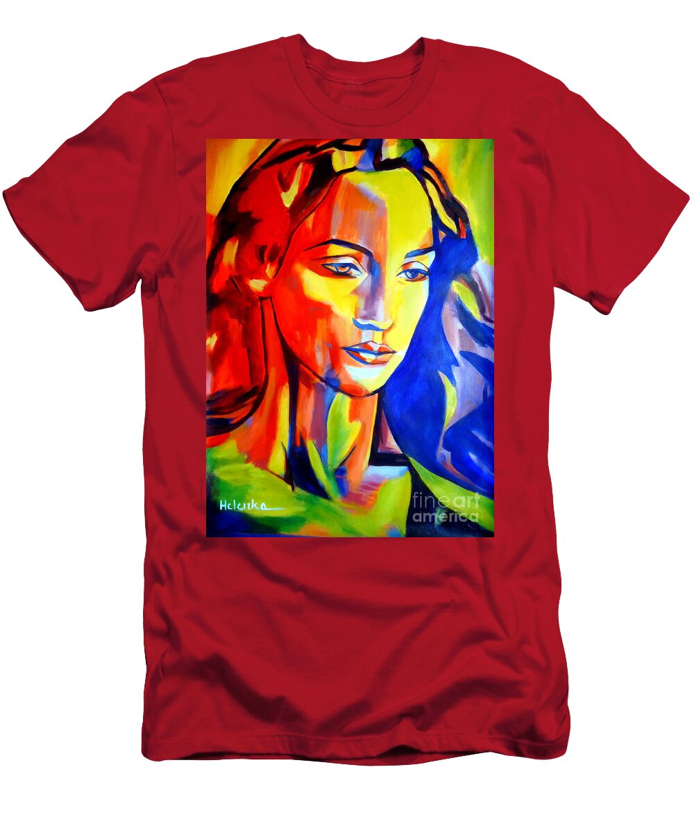 Contemporary Art T-Shirt featuring the painting Like a madonna by Helena Wierzbicki