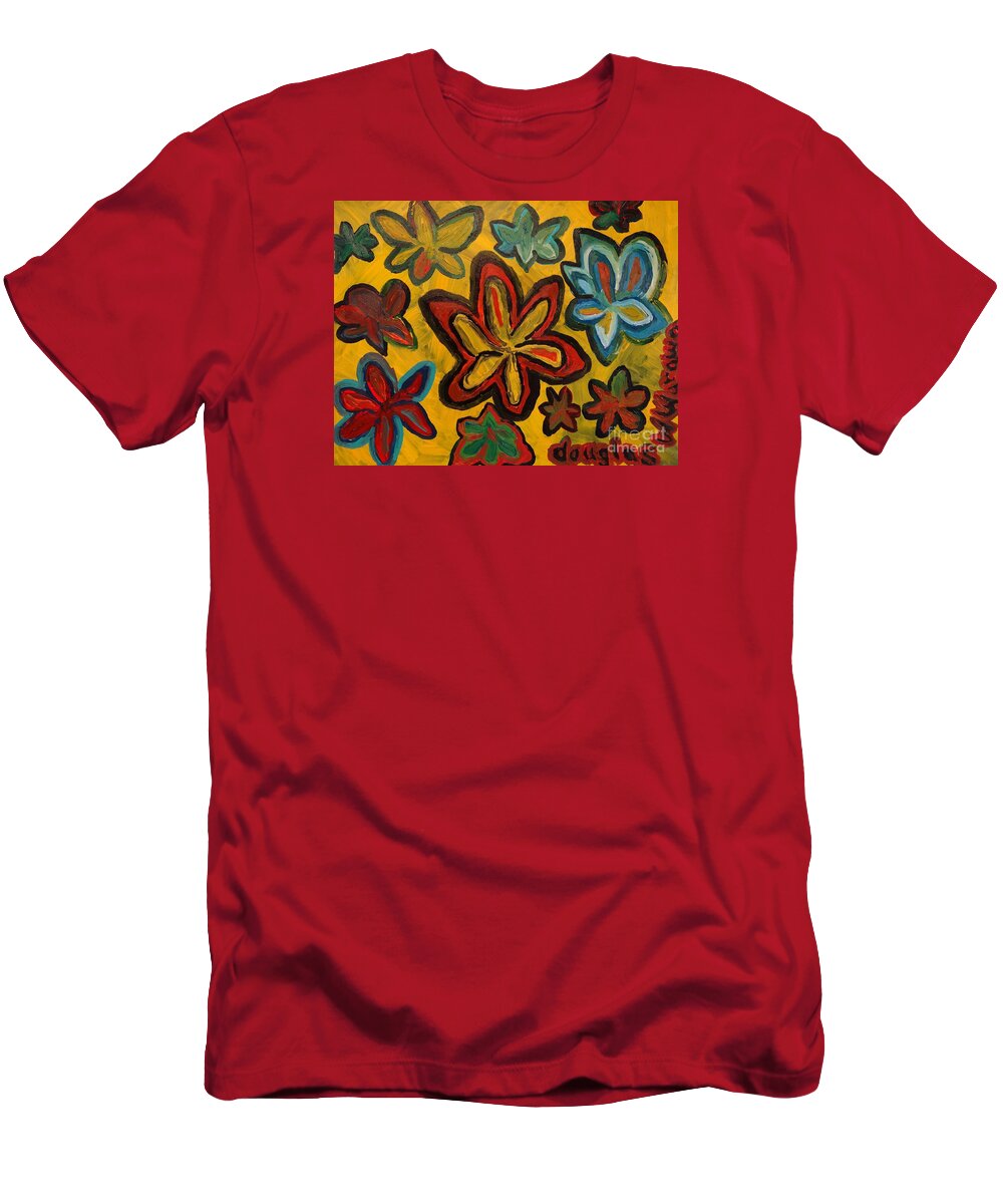 Artwork T-Shirt featuring the painting Lillies in Space by Douglas W Warawa