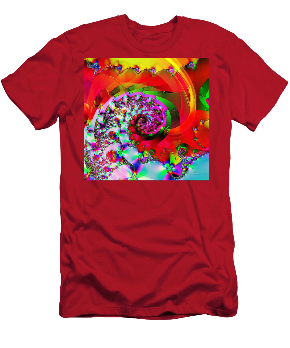 Fractal T-Shirt featuring the mixed media Loud N Proud by Kevin Caudill