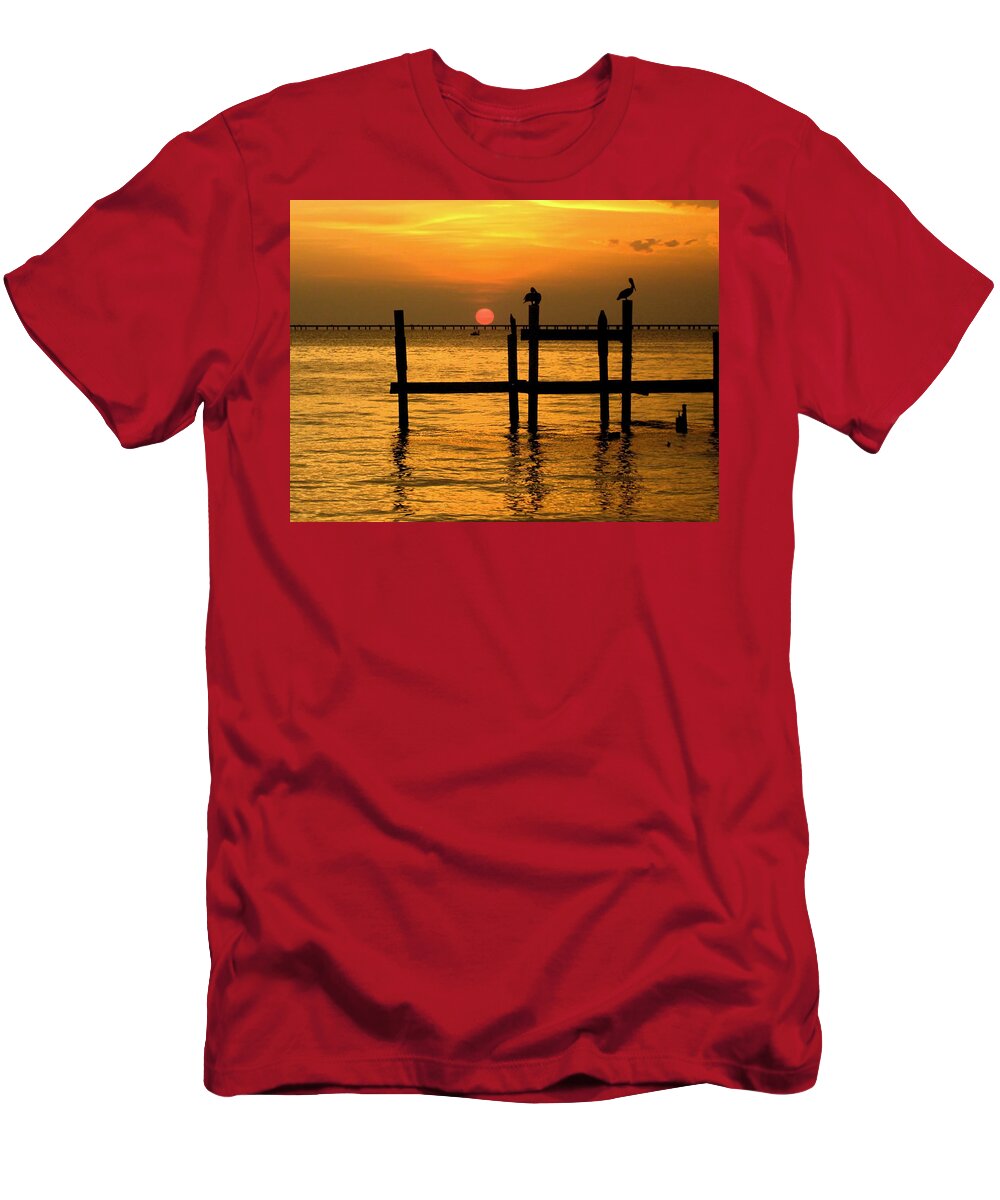 Louisiana T-Shirt featuring the photograph Louisiana Sunset by Kathy Bassett