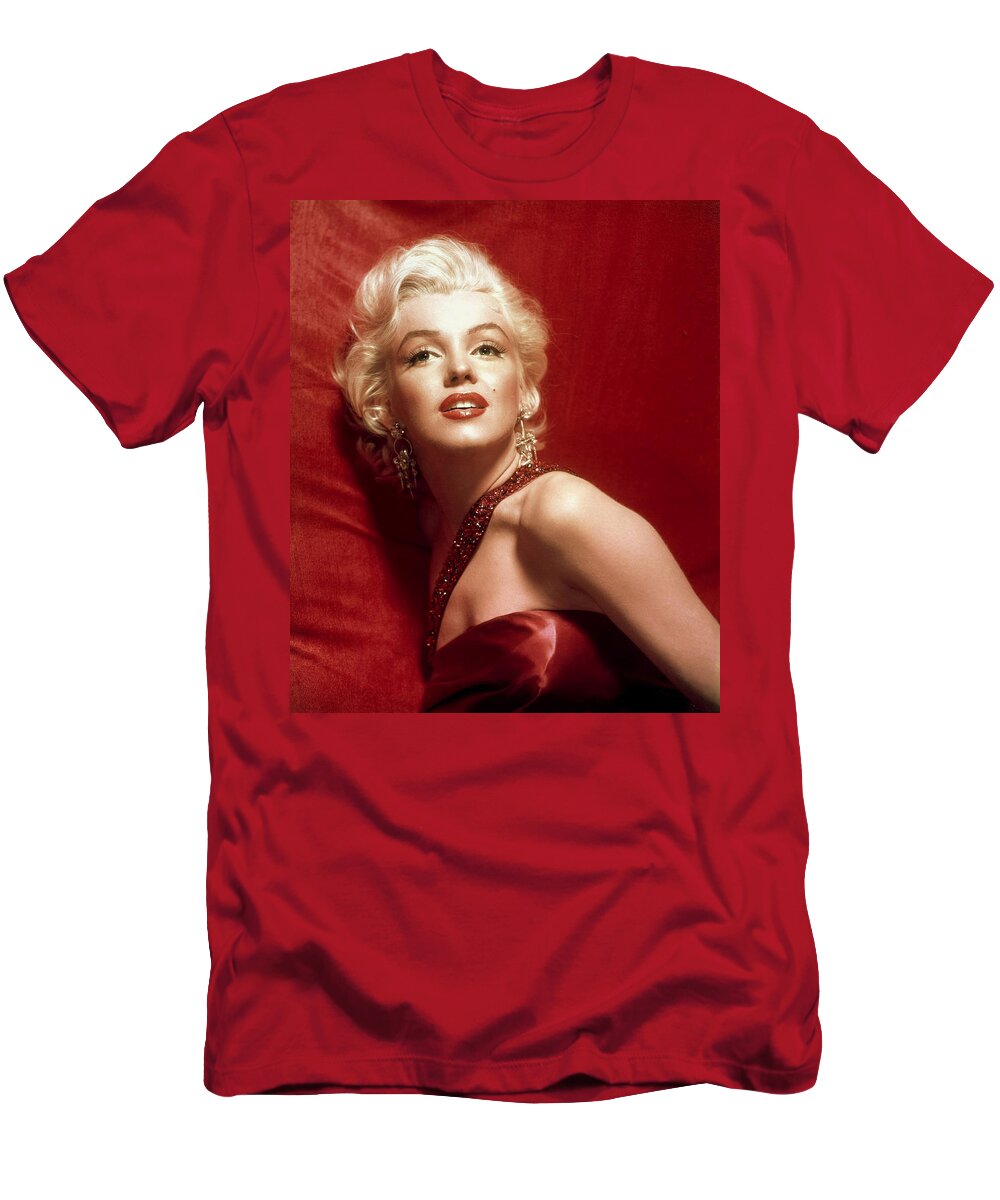 Marilyn Monroe T-Shirt featuring the digital art Marilyn Monroe in Red by Georgia Fowler