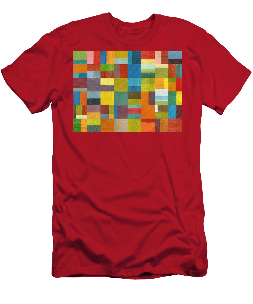 Abstract T-Shirt featuring the painting Multiple Exposures lll by Michelle Calkins