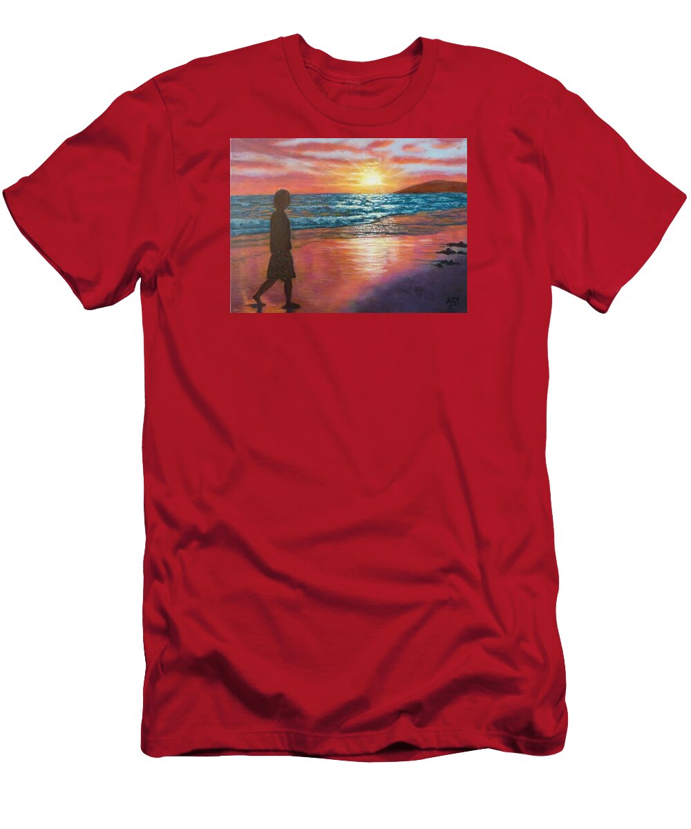 Sunset T-Shirt featuring the painting My SONset by Amelie Simmons