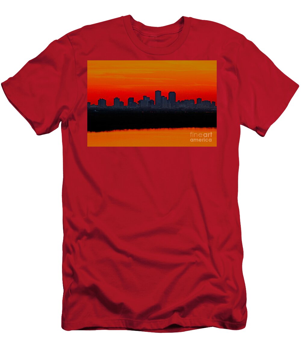 New Orleans Sunset T-Shirt featuring the photograph New Orleans City Sunset by Luana K Perez