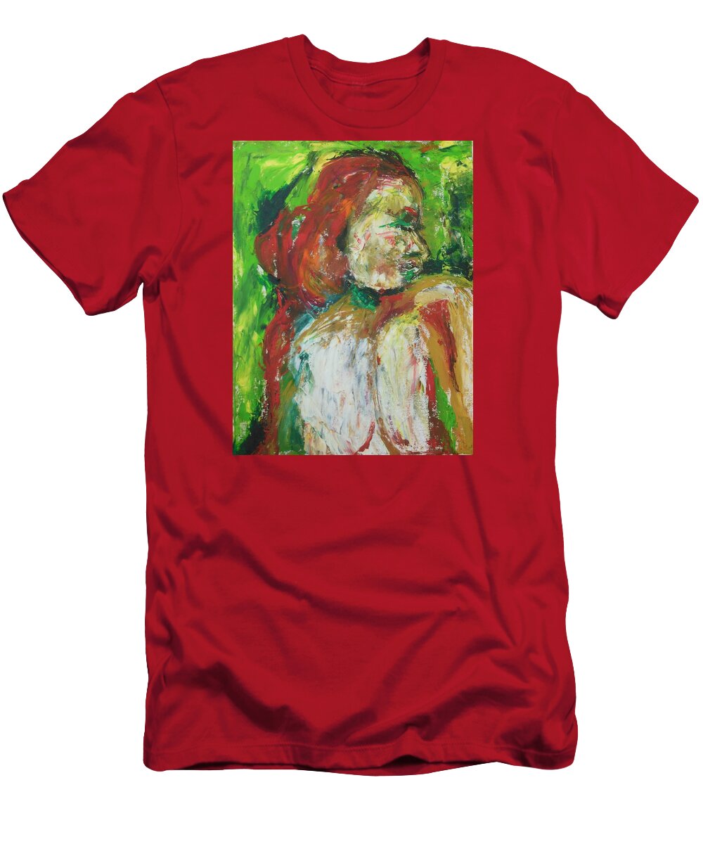 Thinking Of You T-Shirt featuring the painting Thinking of You by Esther Newman-Cohen