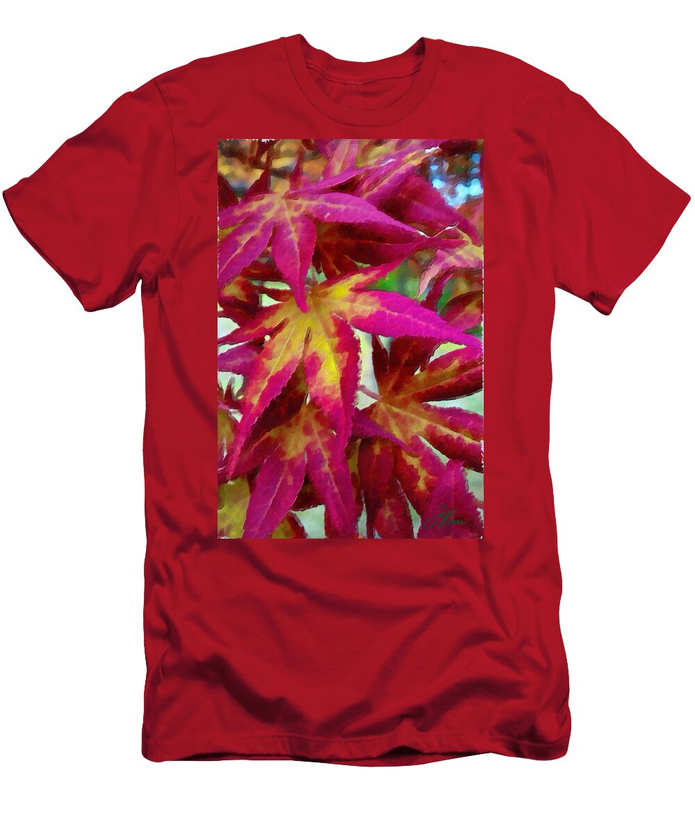 Fall Leaves T-Shirt featuring the painting October Leaves by Joan Reese
