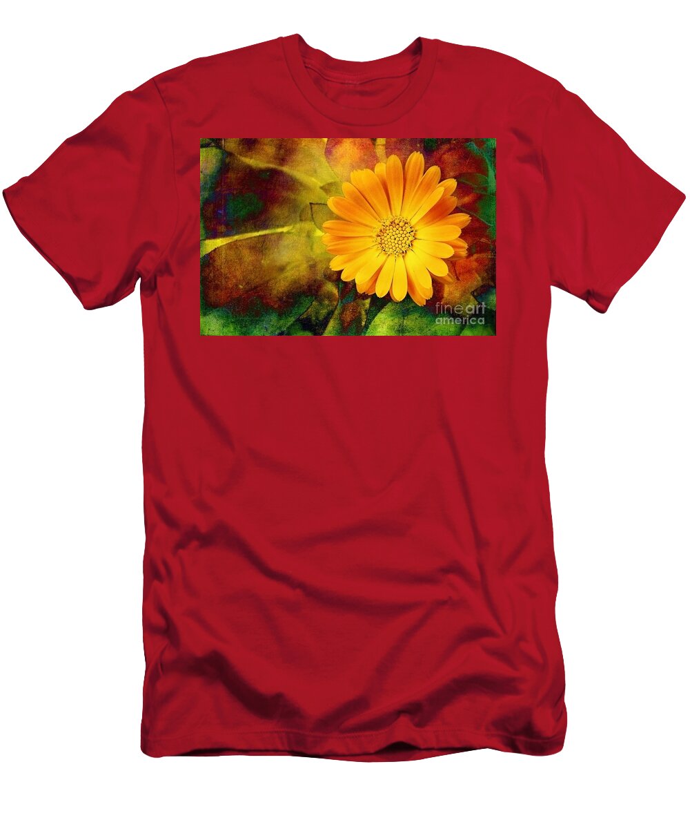 Autumn T-Shirt featuring the photograph October Zinnia by Ellen Cotton