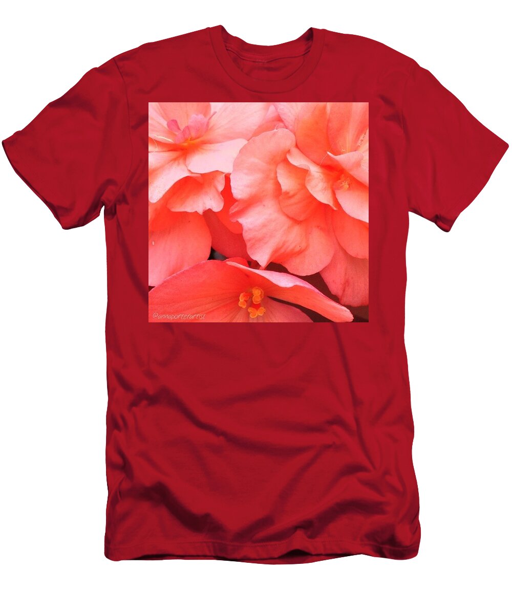 Annasgardens T-Shirt featuring the photograph Orange Julius Begonias by Anna Porter