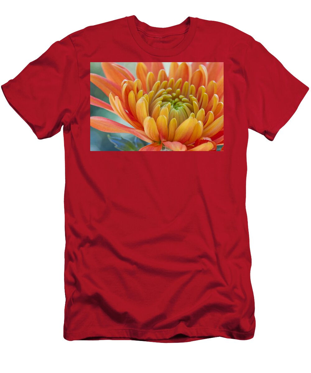 Autumn T-Shirt featuring the photograph Orange Mum Closeup by Heidi Smith