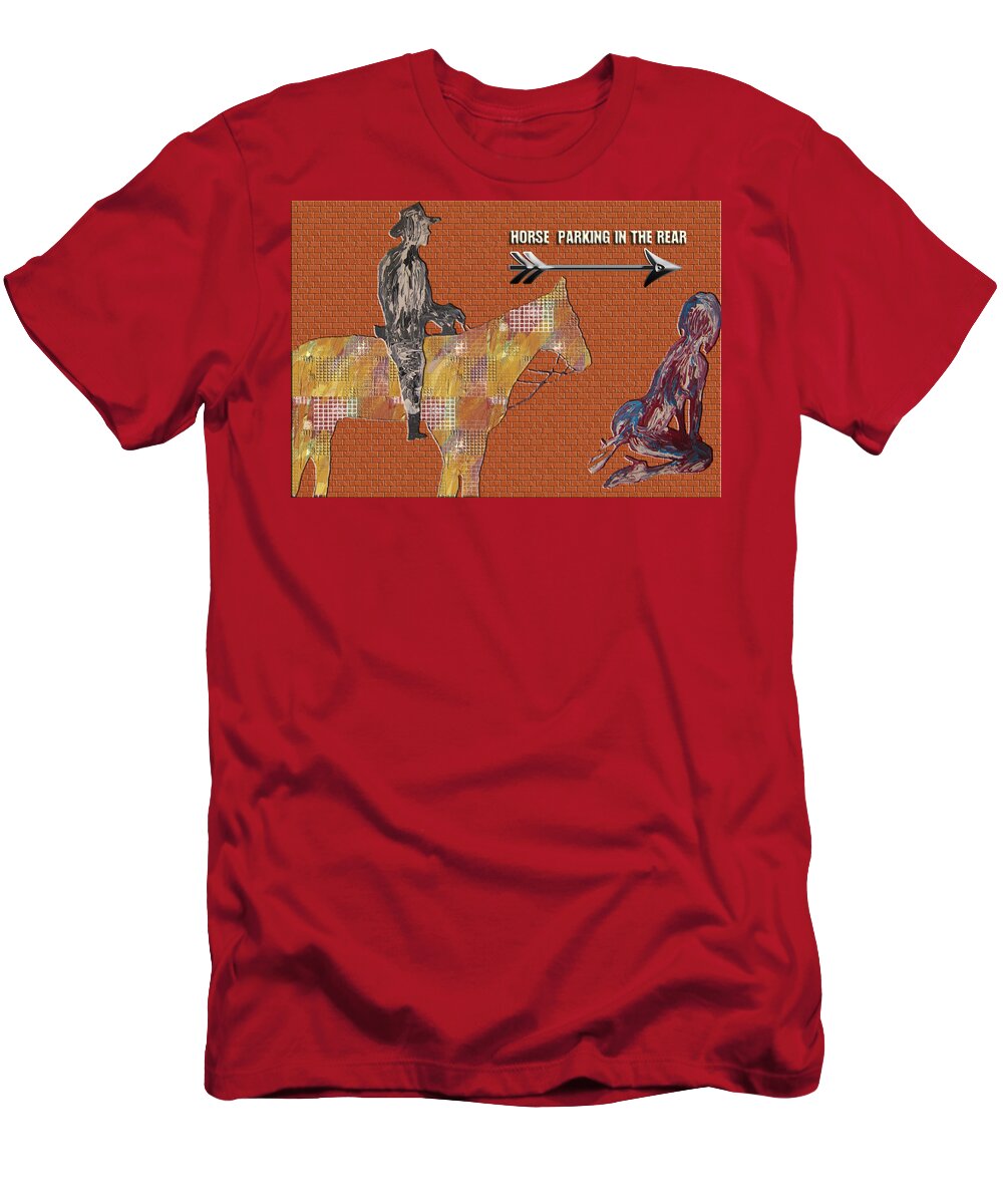 Horse T-Shirt featuring the painting Parking In The Rear by Robert Margetts