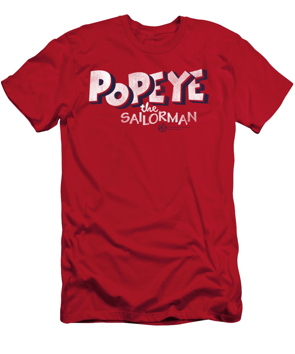  T-Shirt featuring the digital art Popeye - 3d Logo by Brand A