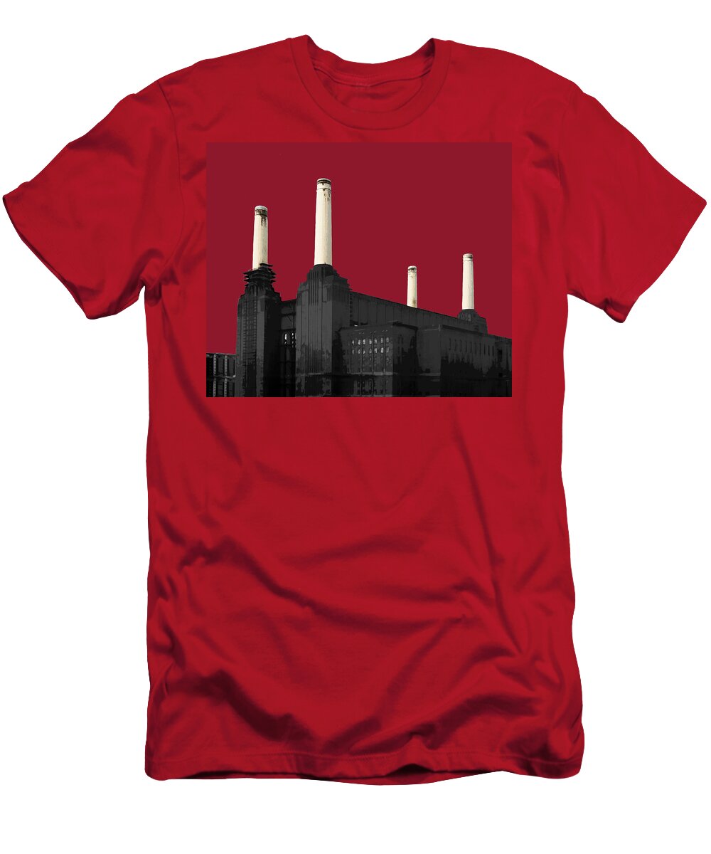Battersea T-Shirt featuring the mixed media Power - Blazing RED #2 by BFA Prints